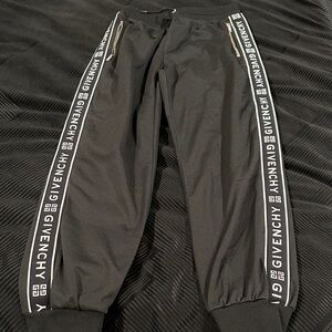Givenchy Men’s Black Joggers with Logo Stripes